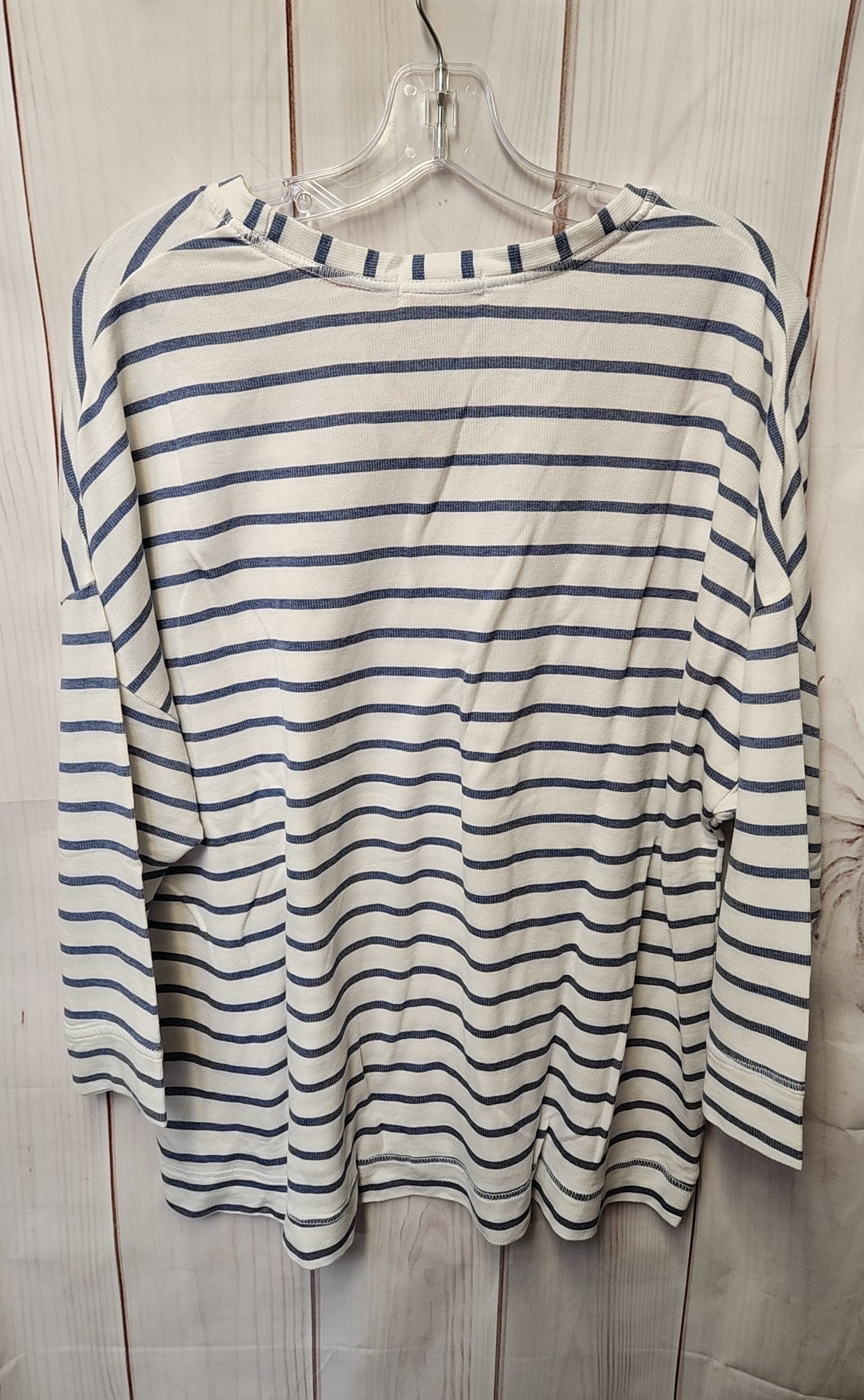 Fresh Produce Women's Size One Size White & Blue 3/4 Sleeve Top