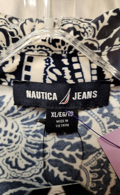 NWT Nautica Women's Size XL Navy Short Sleeve Top