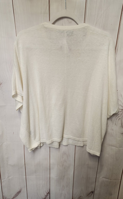 360Sweater Women's Size S White Short Sleeve Top