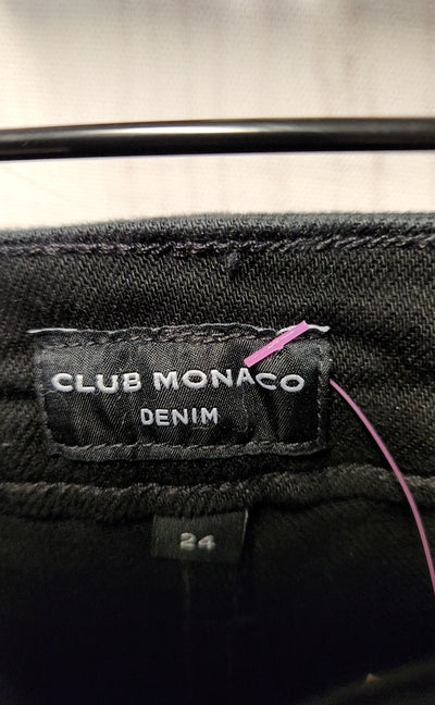 NWT Club Monaco Women's Size 24 (00) Black Jeans Kick Crop