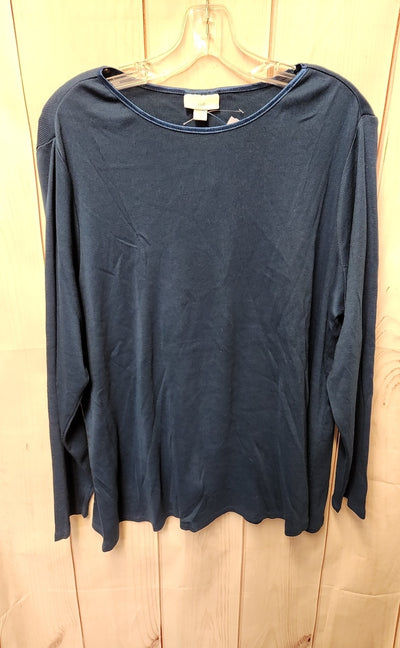 J Jill Women's Size XL Blue Long Sleeve Top