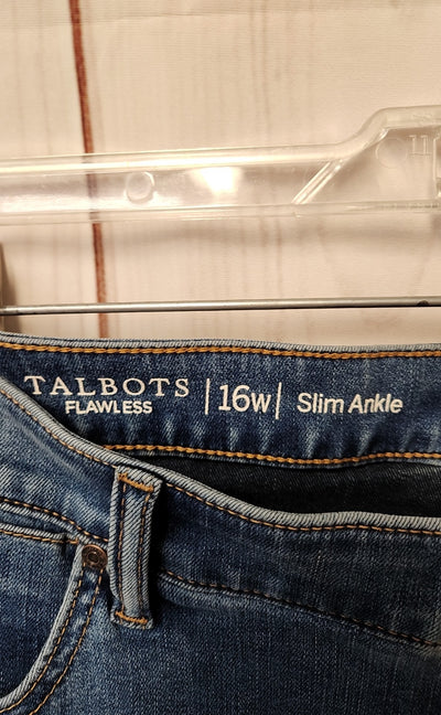 NWT Talbots Women's Size 33 (15-16) Blue Jeans Slim Ankle