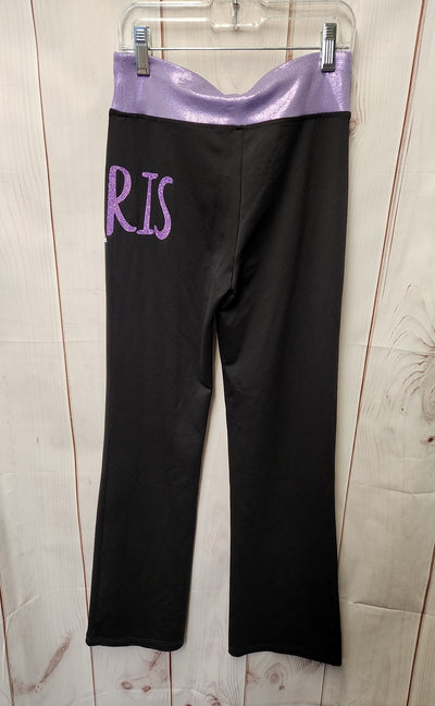Justice Girl's Size 12 Black & Purple Leggings