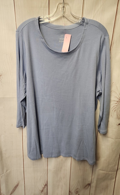 J Jill Women's Size 2X Blue 3/4 Sleeve Top