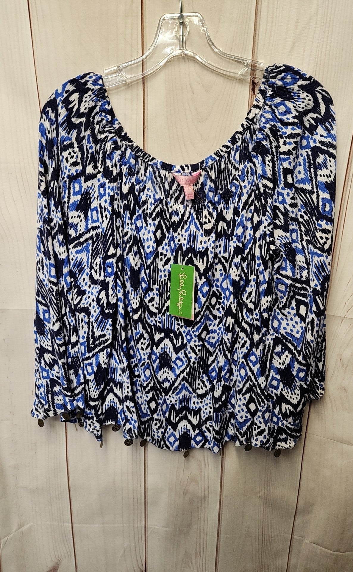 NWT Lilly Pulitzer Women's Size S Blue 3/4 Sleeve Top