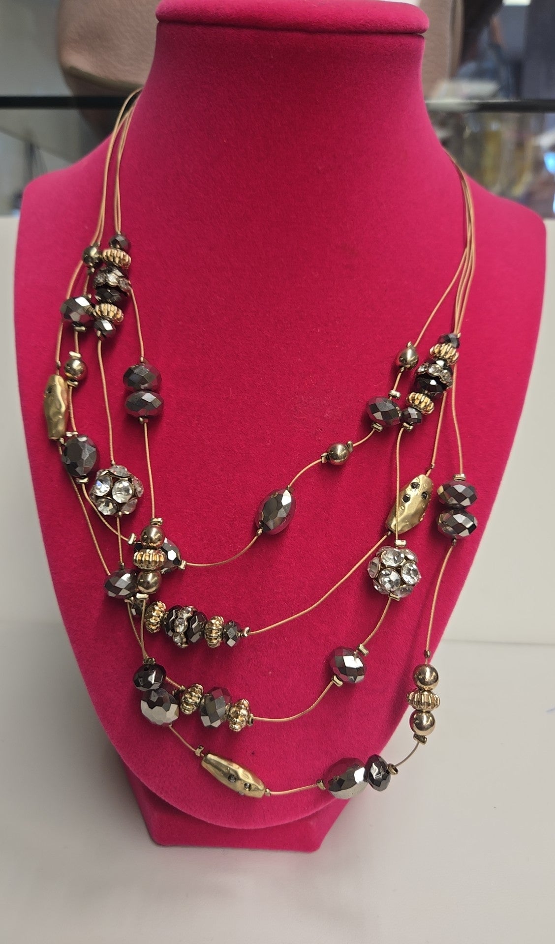 Chico's Gold Beaded Necklace