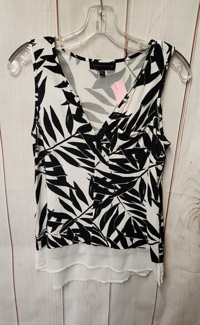 Sanctuary Women's Size XS White & Black Floral Sleeveless Top