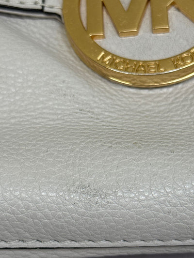 Michael Kors White Leather Purse Bag AS IS - Stains / Wear