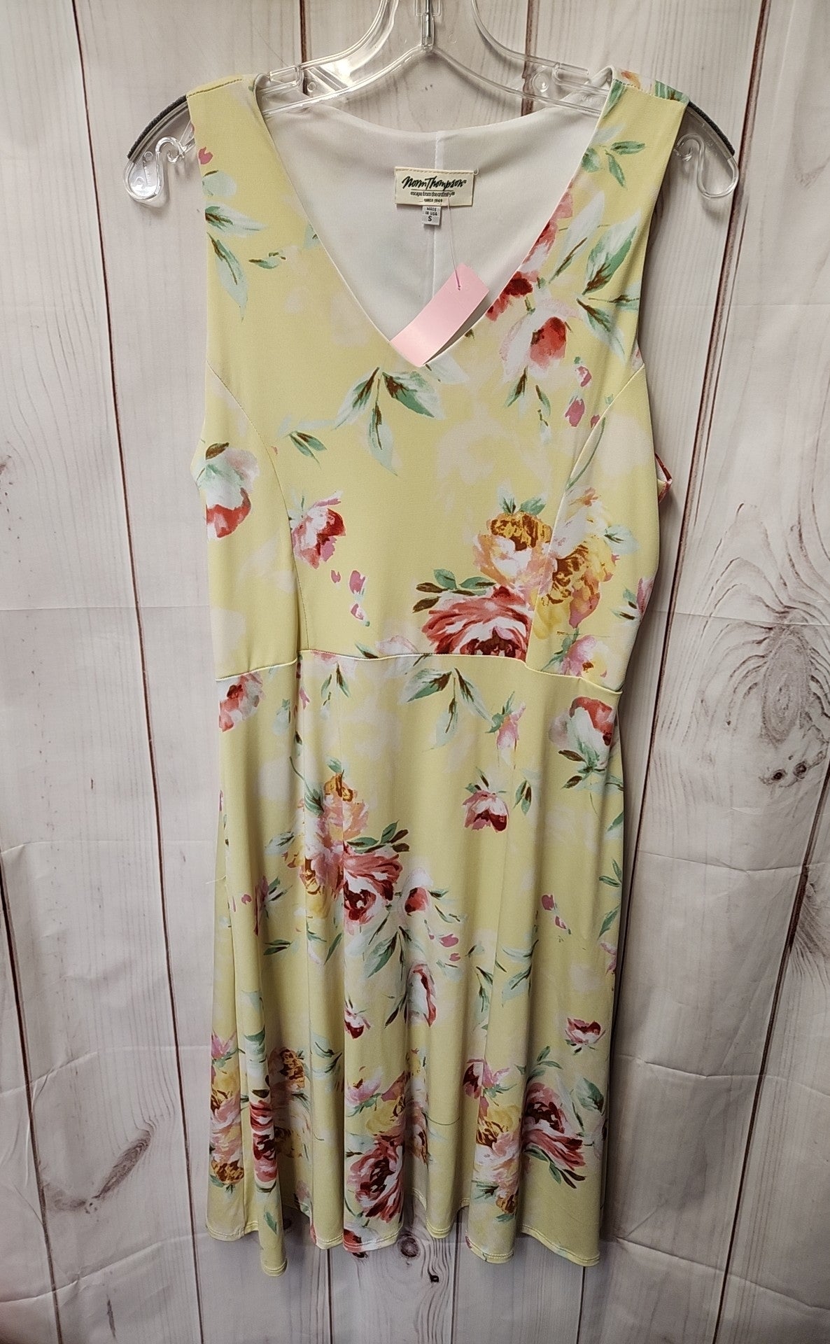 Norm Thompson Women's Size S Yellow Floral Dress