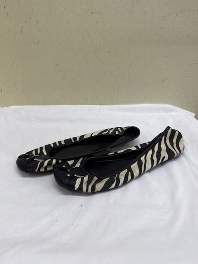 Lauren by Ralph Lauren Women's Size 8-1/2 Black & White Flats AS IS - wear