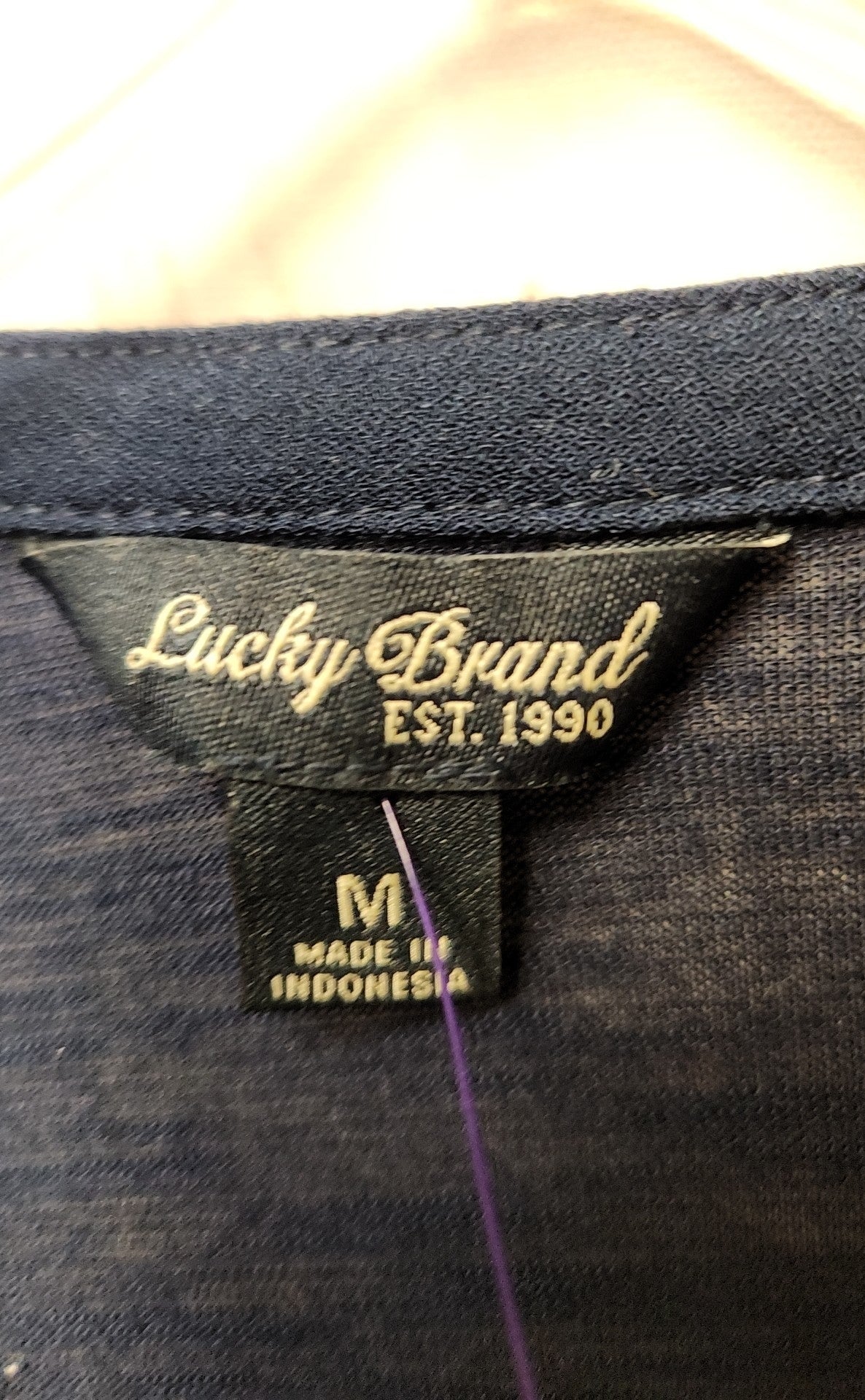 Lucky Brand Women's Size M Navy Long Sleeve Top