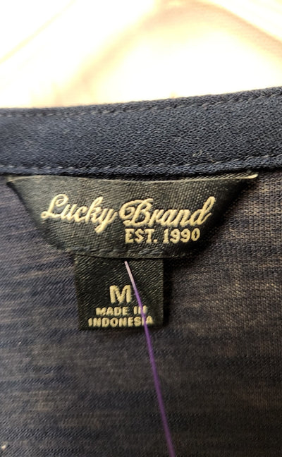 Lucky Brand Women's Size M Navy Long Sleeve Top