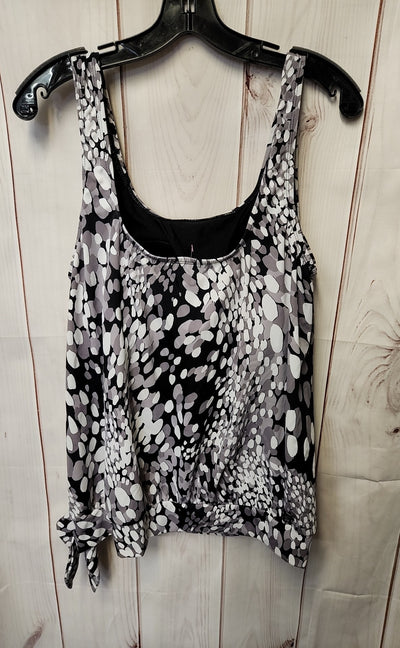 Swimsuits for all Women's Size 18 Black & Gray Swim Top