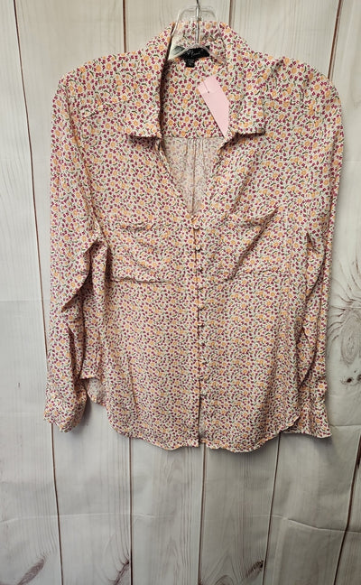 Velvet Heart Women's Size M Pink Floral Long Sleeve Top