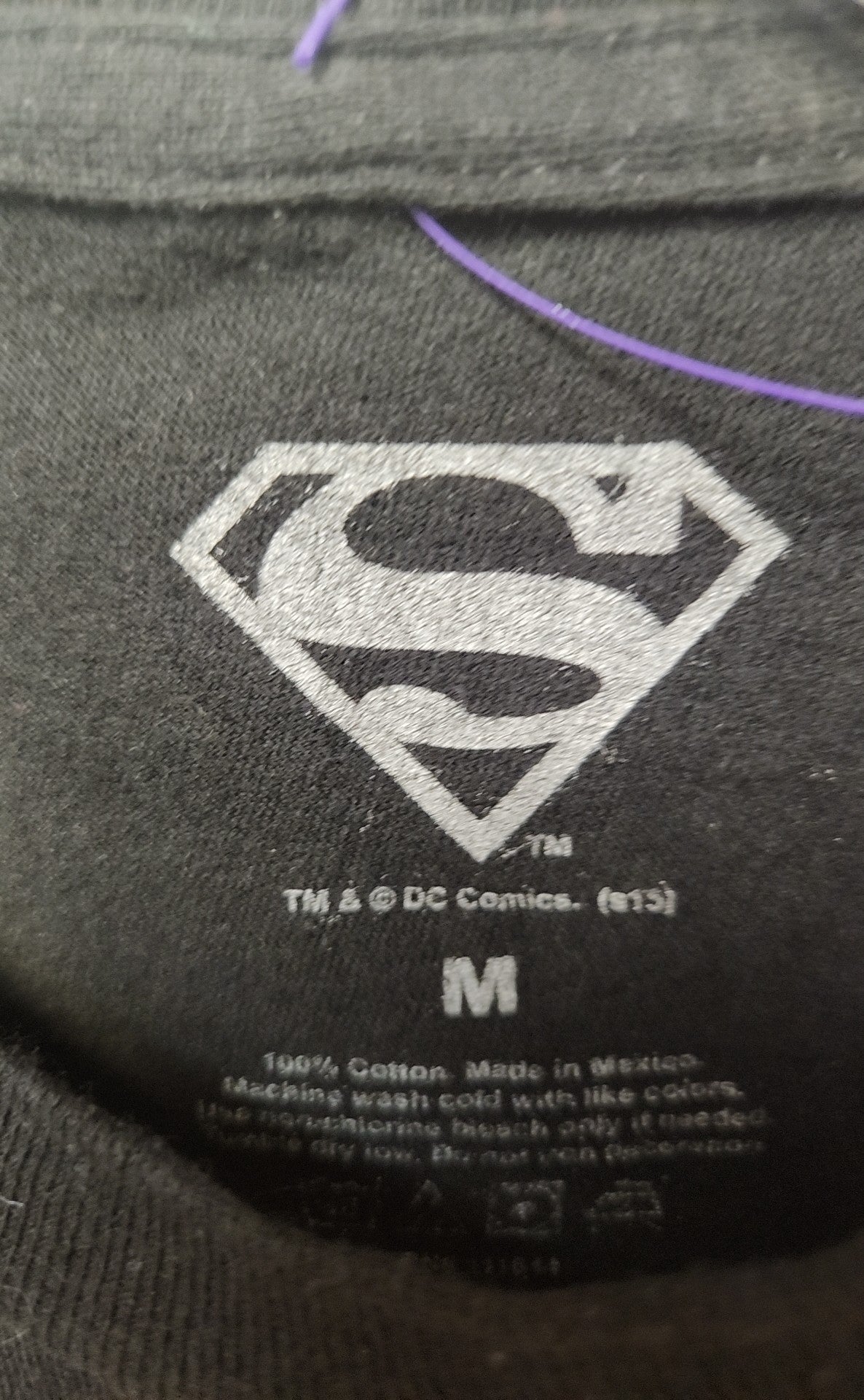 Superman Men's Size M Black Shirt