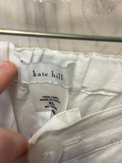Kate Hill Women's Size XL White Linen Pants