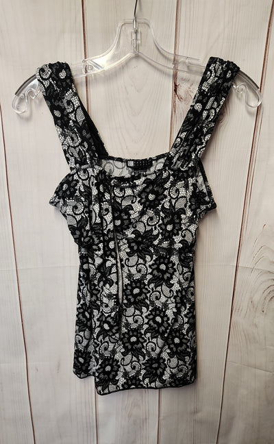 Carole Little Women's Size S Black & White Sleeveless Top