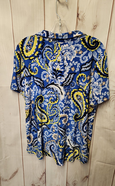 NWT Jones New York Women's Size XL Blue Short Sleeve Top