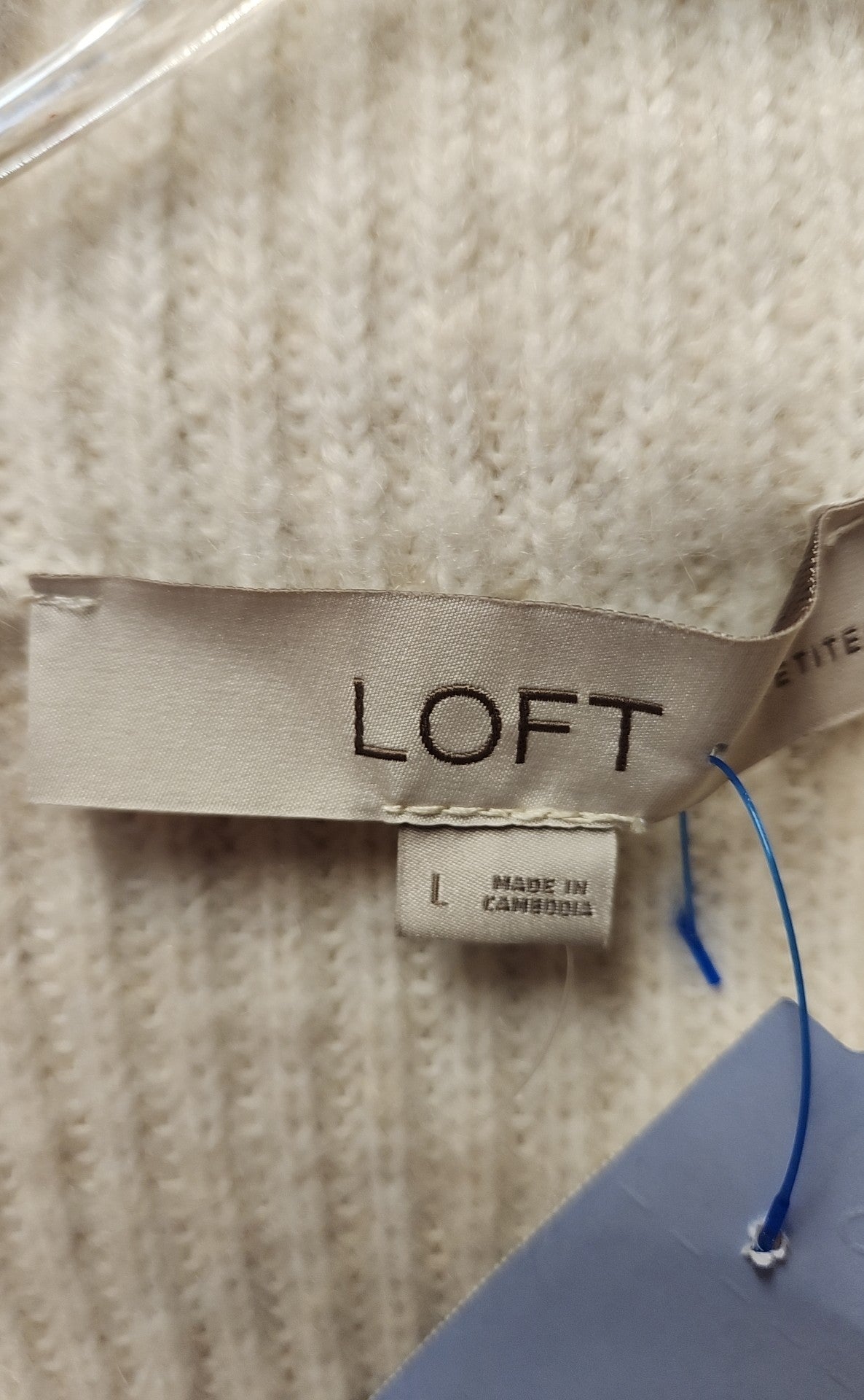 Loft Women's Size L Petite White Sweater