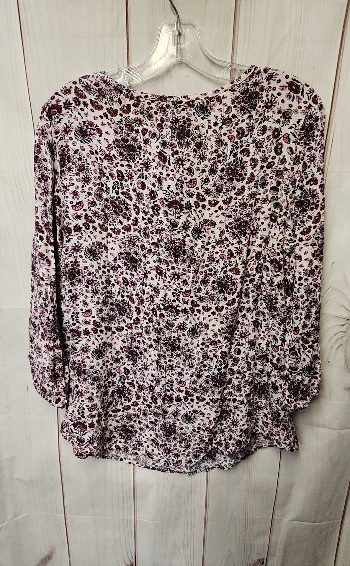 Sonoma Women's Size L Purple Floral 3/4 Sleeve Top