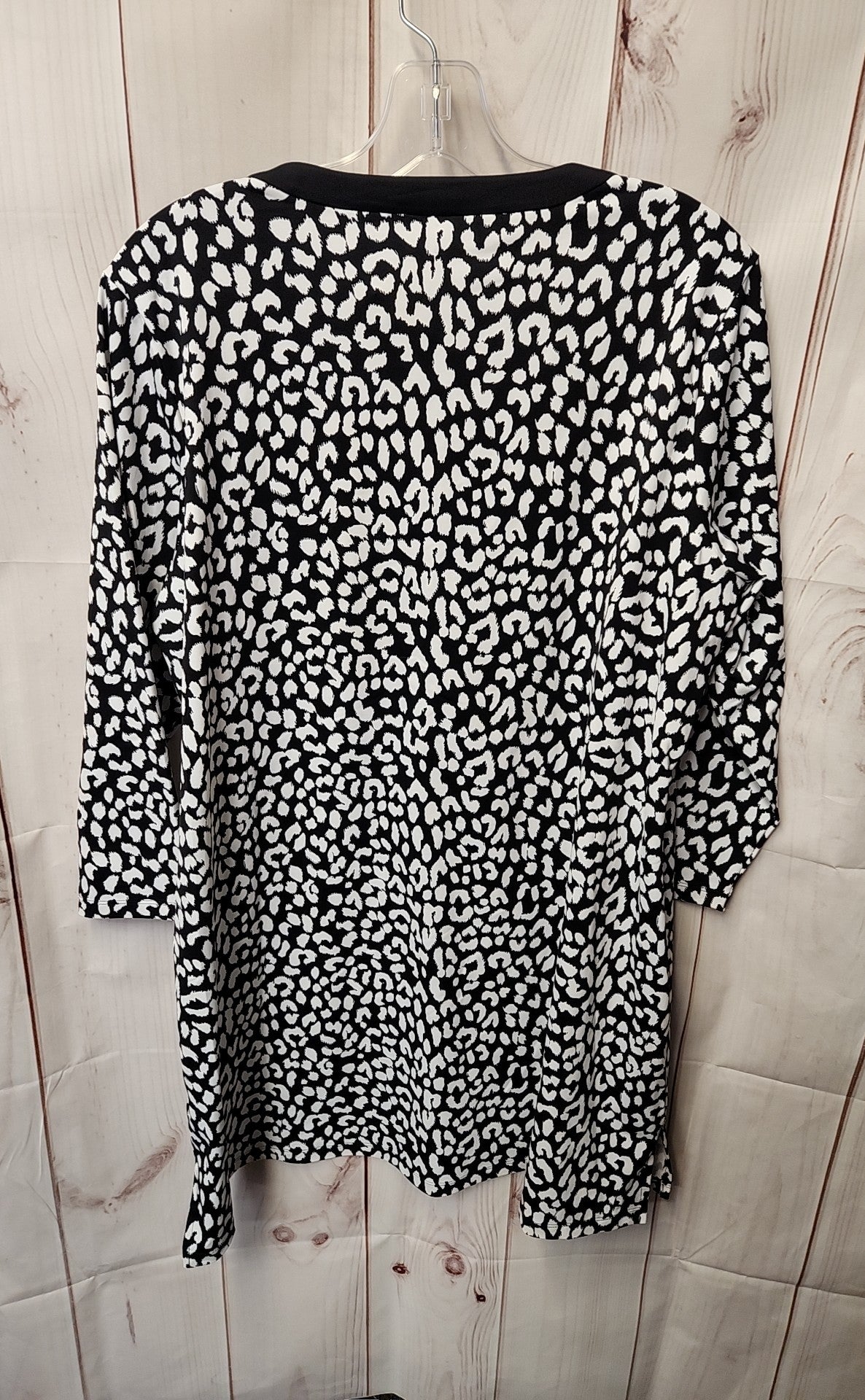 Lands End Women's Size 18 White & Black Animal Print Dress