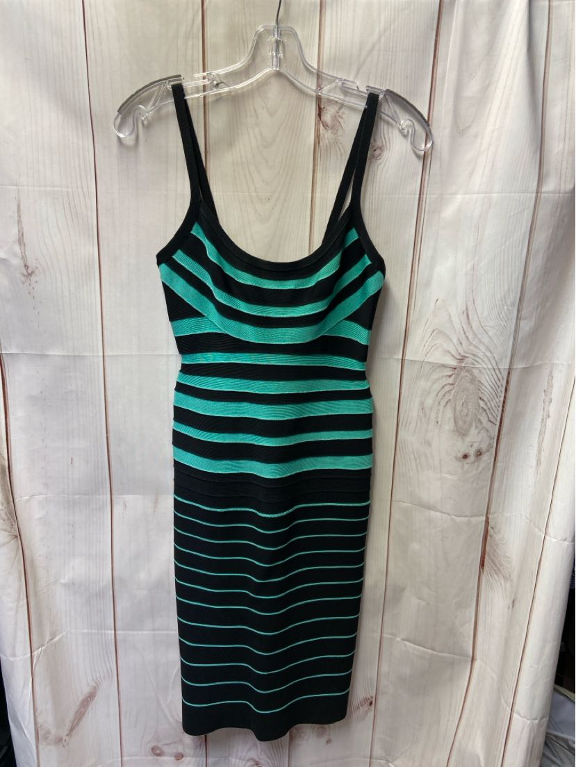 Herve Leger Women's Size S Black & Green Dress