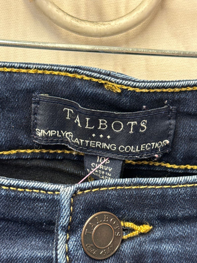 Talbots Women's Size 10 Petite Blue Jeans Curvy Barely Boot