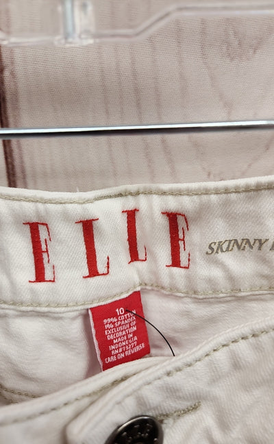 Elle Women's Size 30 (9-10) Skinny Boyfriend White Jeans