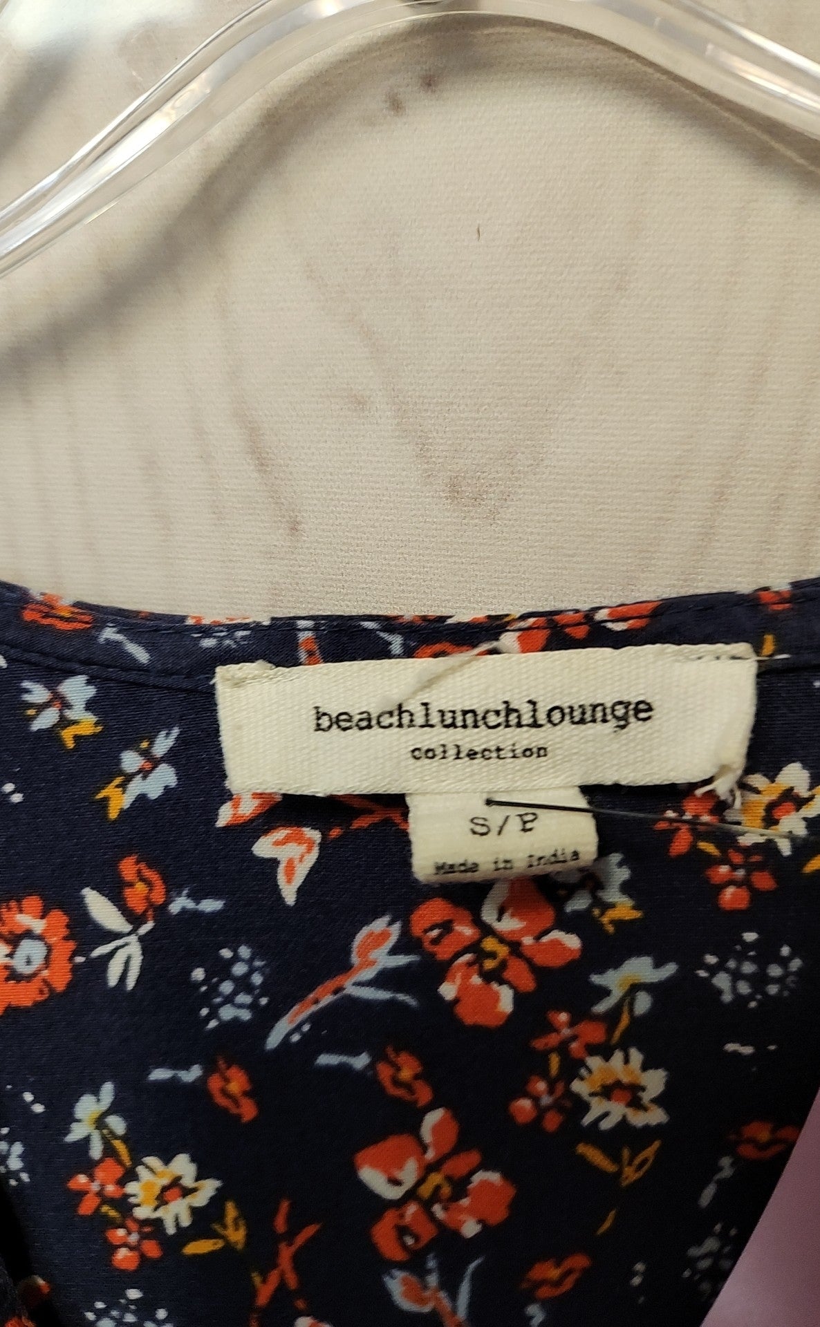 Beach Lunch Lounge Women's Size S Navy Floral Dress