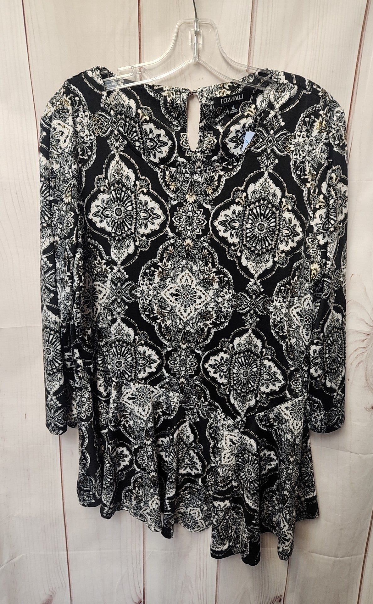 Roz & Ali Women's Size XL Black 3/4 Sleeve Top