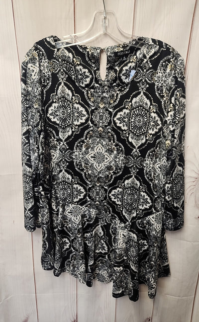 Roz & Ali Women's Size XL Black 3/4 Sleeve Top