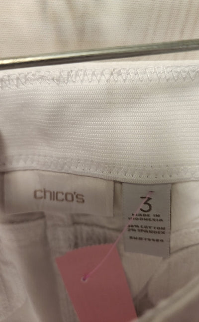 NWT Chico's Women's Size 16 White Pants Ripstop Crop