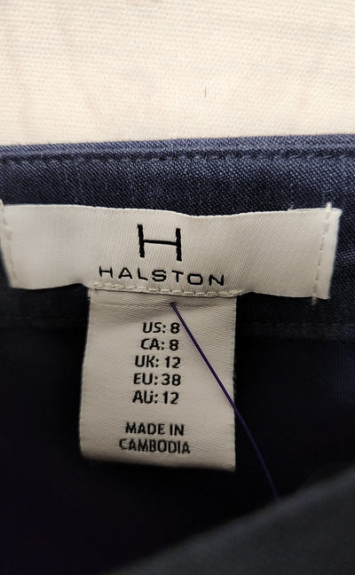 H for Halston Women's Size 8 Navy Linen Blend Skirt
