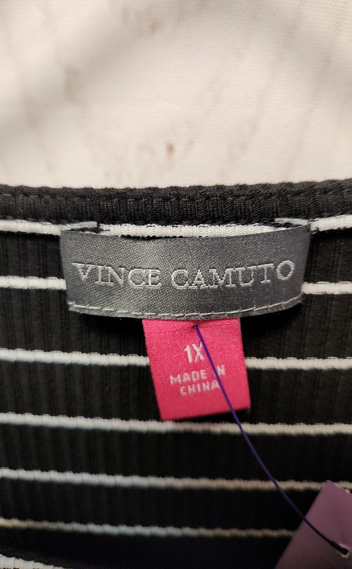 NWT Vince Camuto Women's Size 1X Black 3/4 Sleeve Top