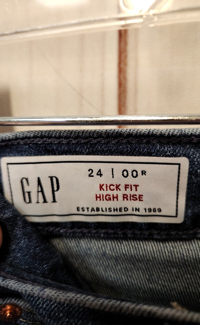 Gap Women's Size 24 (00) Blue Jeans Kick Fit High Rise