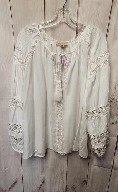 Philosophy Women's Size 3X White Long Sleeve Top