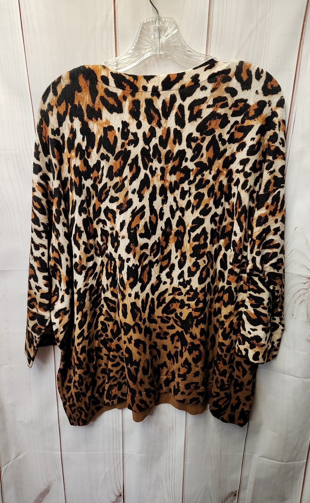 Chico's Women's Size 3 = US XL Brown Animal Print Sweater