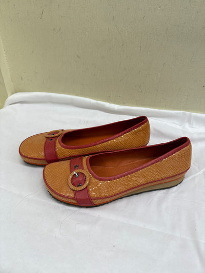 Miz Mooz Women's Size 40 = 9-1/2 Orange Leather Flats Shoes