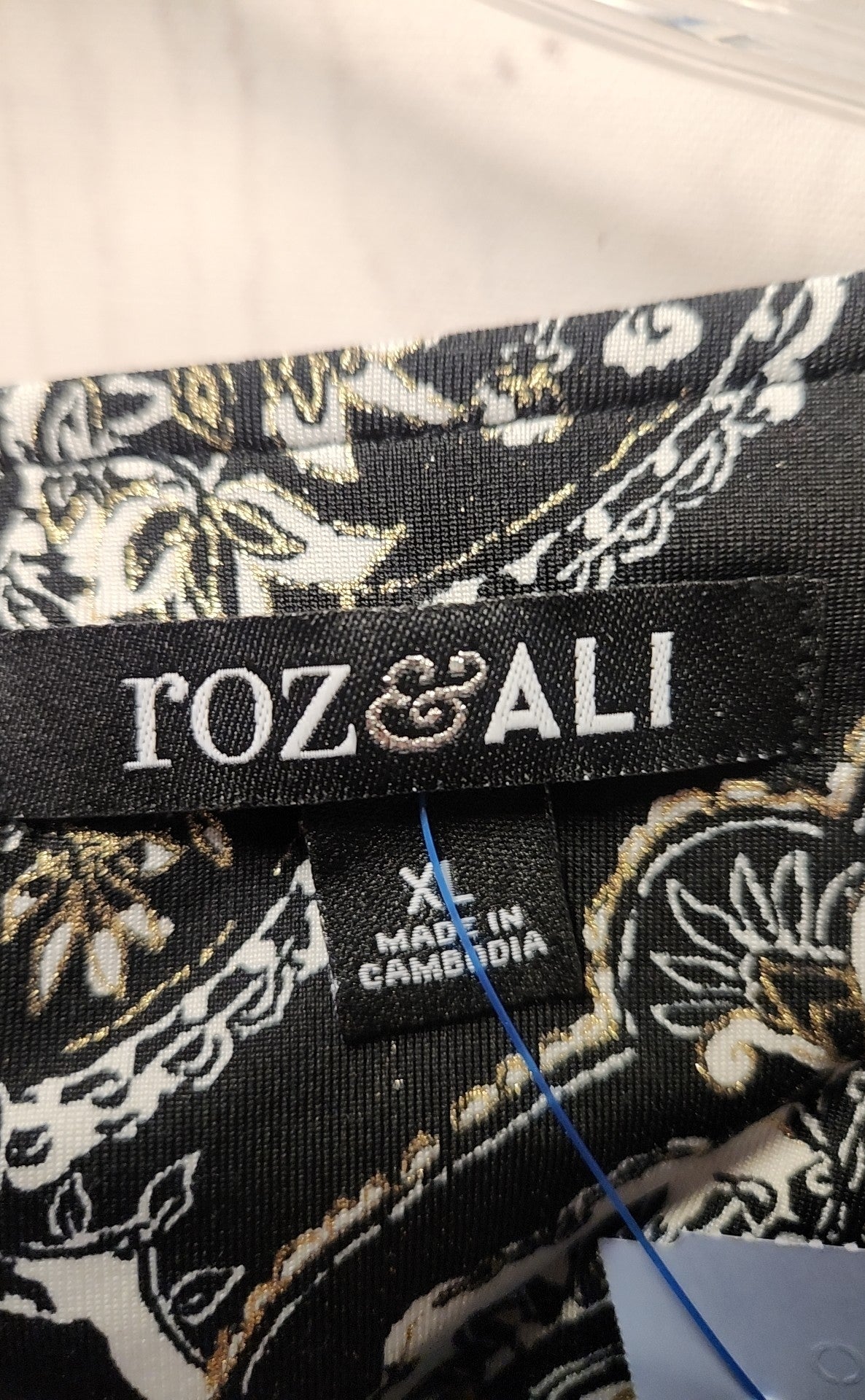 Roz & Ali Women's Size XL Black 3/4 Sleeve Top