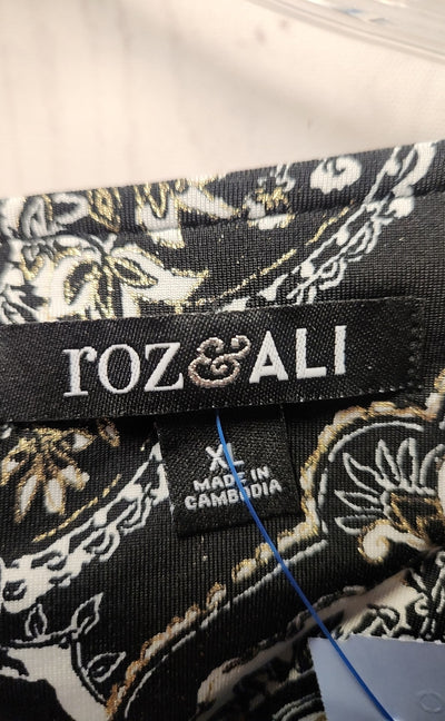 Roz & Ali Women's Size XL Black 3/4 Sleeve Top