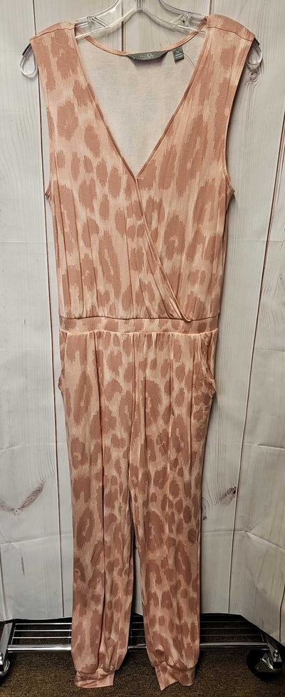 G by Giuliana Women's Size M Peach Animal Print Jumpsuit