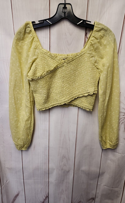American Eagle Women's Size S Yellow Floral Long Sleeve Top