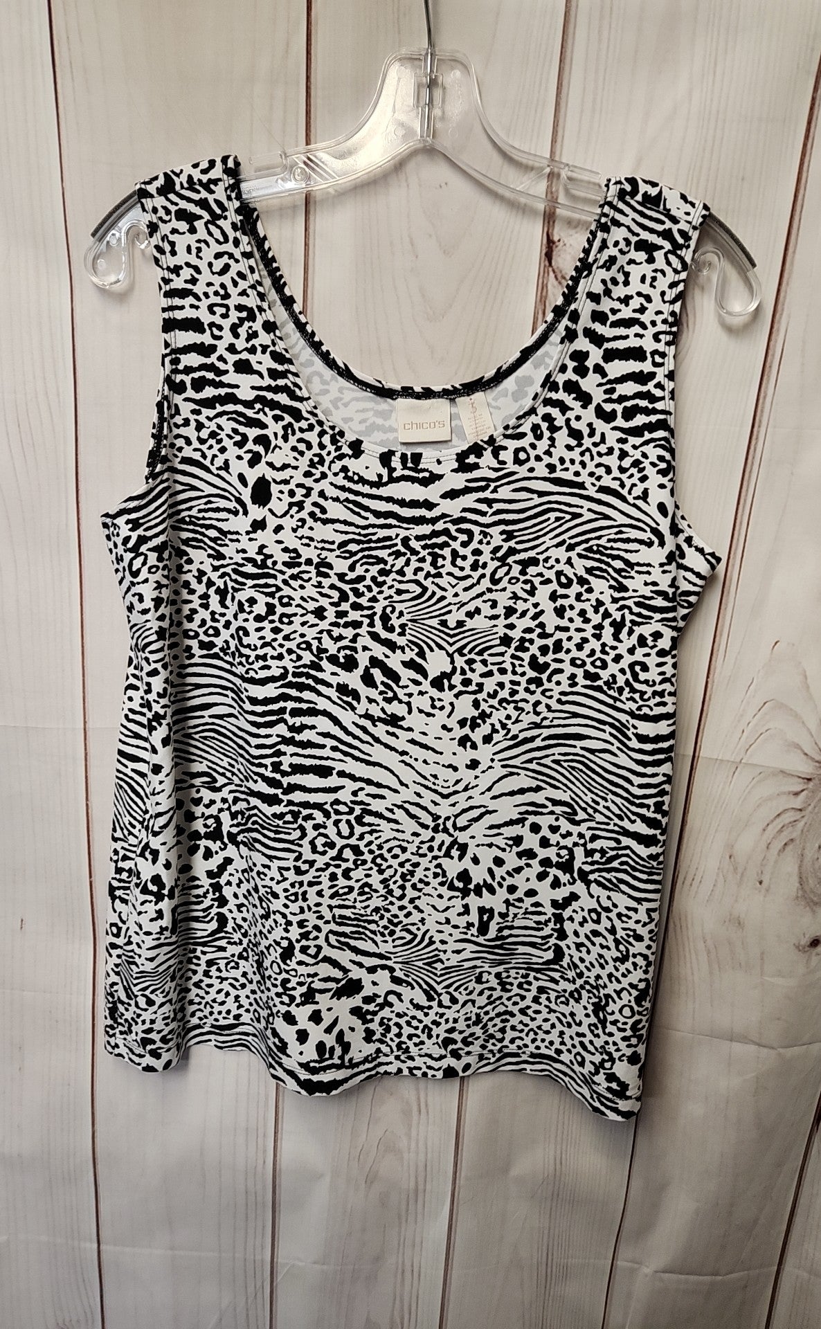 Chico's Women's Size 3 = US XL White & Black Sleeveless Top