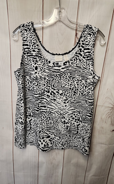 Chico's Women's Size 3 = US XL White & Black Sleeveless Top