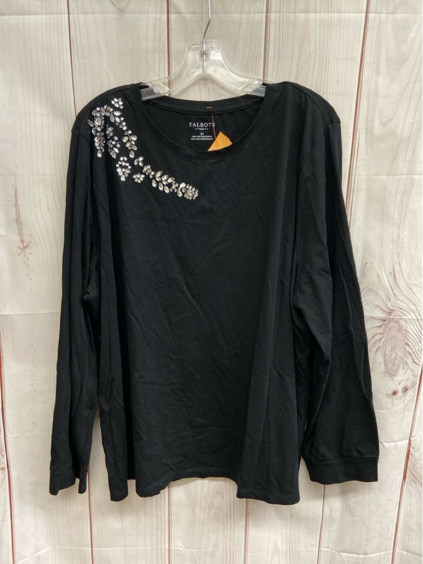 Talbots Women's Size 3X Black Long Sleeve Top