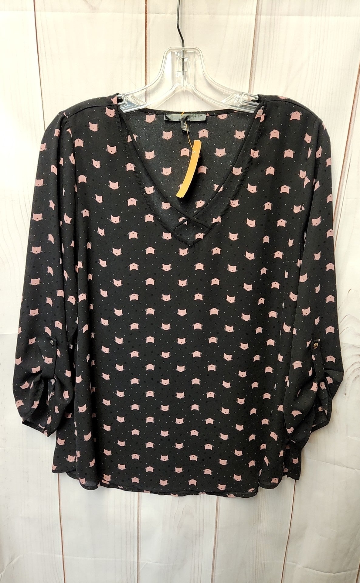Sweet Rain Women's Size XL Black 3/4 Sleeve Top