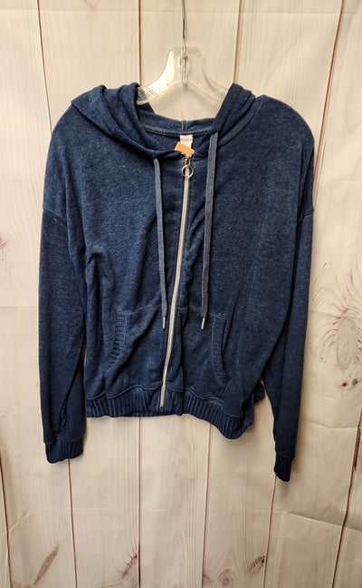 2 Liv Women's Size L Navy Full Zip Hooded Sweatshirt