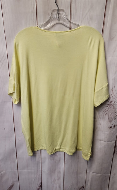 J Jill Wearever Collection Women's Size M Yellow Short Sleeve Top