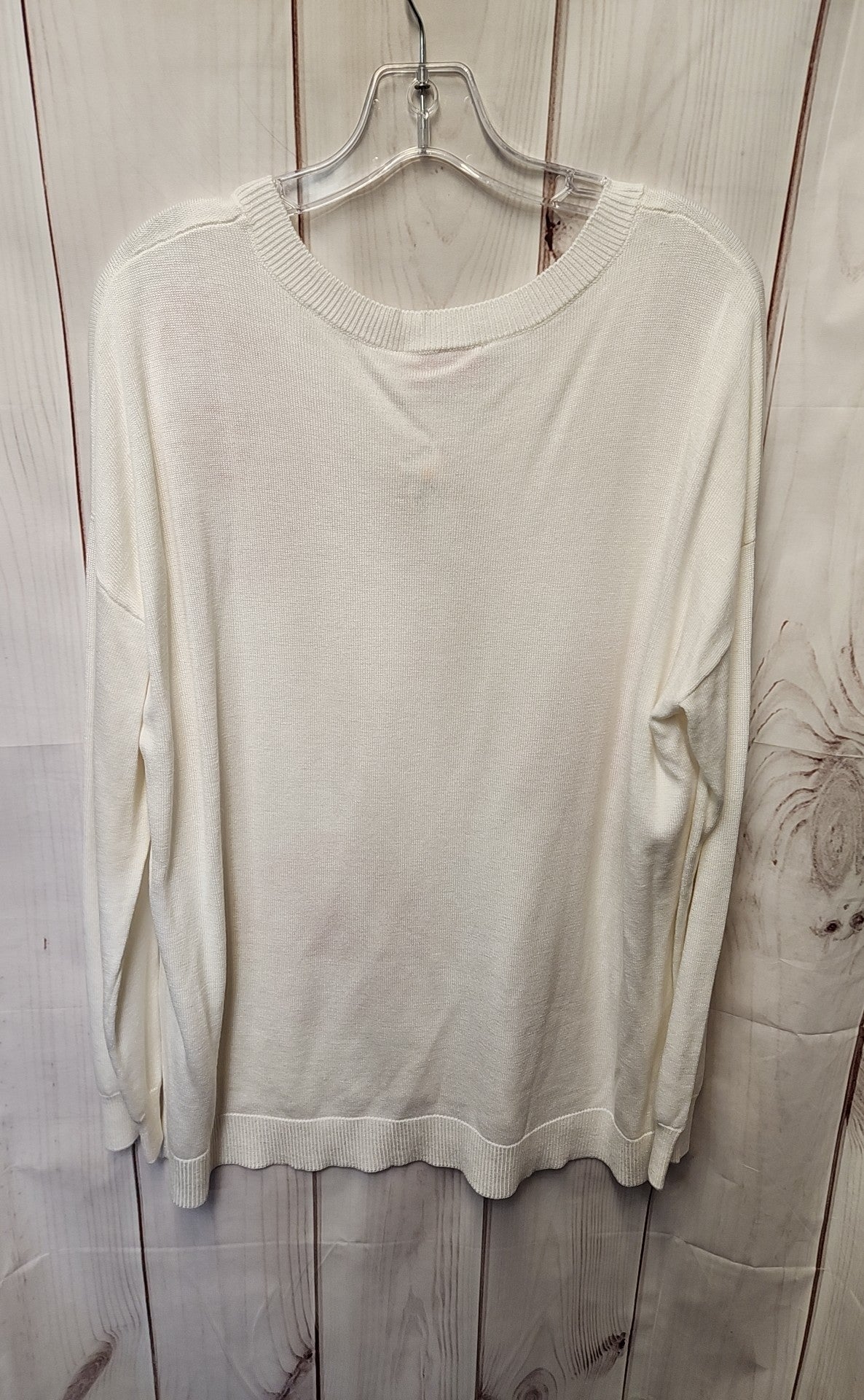 Laurie Felt Women's Size L White Floral Sweater
