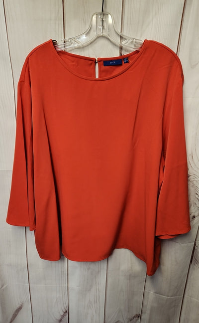 Apt 9 Women's Size XXL Red Long Sleeve Top